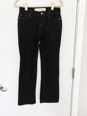 Ann Taylor LOFT Curvy Boot Corduroy Pants 0P Black Bootcut Petite
